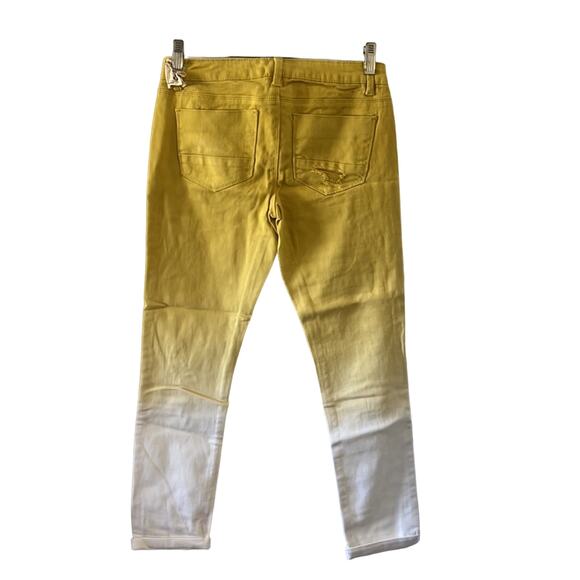 Vanilla Star Juniors Size 5 Gold Yellow White Ombré Distressed Skinny Jeans NWT - Picture 2 of 12